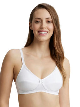 Jockey - 1242 Wirefree Non Padded Super Combed Cotton Elastane Everyday Bra - White