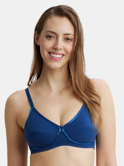 Jockey - 1242 Wirefree Non Padded Super Combed Cotton Elastane Everyday Bra-Estate Blue