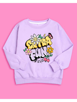 Nusyl - Girls Lilac Extra Fun Printed Sweatshirts