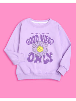 Nusyl - Girls Lilac Good Vibes Only Sweatshirts