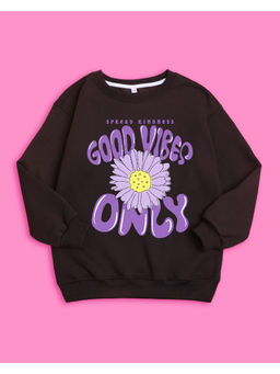 Nusyl - Girls Brown Good Vibes Only Sweatshirts