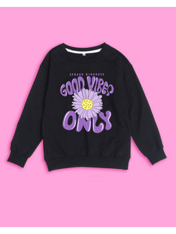 Nusyl - Girls Black Good Vibes Only Sweatshirts