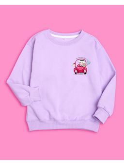 Nusyl - Girls Lilac Girl Printed Sweatshirts