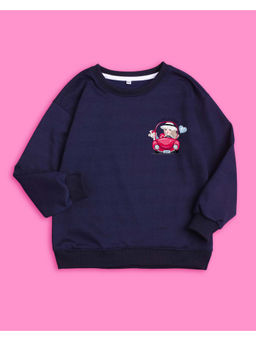 Nusyl - Girls Navy Blue Girl Printed Sweatshirts