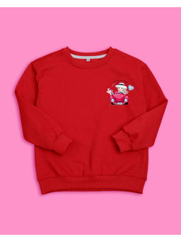 Nusyl - Girls Red Girl Printed Sweatshirts