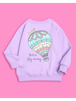 Nusyl - Girls Lilac Graphic Printed Sweatshirts