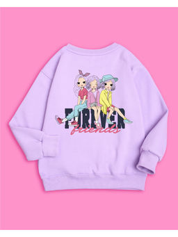 Nusyl - Girls Lilac Friends Forever Printed Sweatshirts