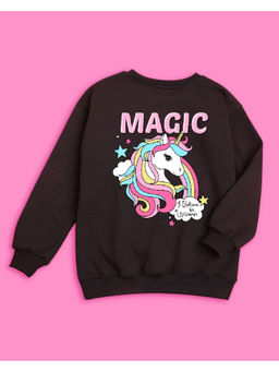 Nusyl - Girls Brown Magic Printed Sweatshirts
