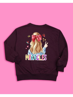 Nusyl - Girls Burgundy Miracles Printed Sweatshirts