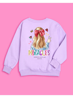 Nusyl - Girls Lilac Miracles Printed Sweatshirts