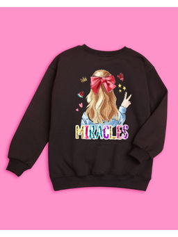 Nusyl - Girls Brown Miracles Printed Sweatshirts