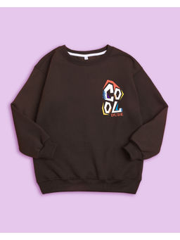 Nusyl - Unisex Brown Cool Printed Round Neck Sweatshirts