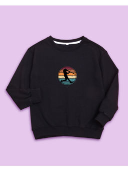 Nusyl - Unisex Black Graphic Printed Round Neck Sweatshirts