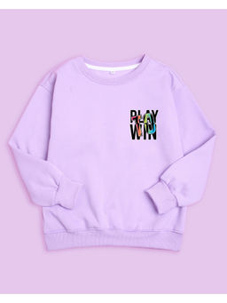 Nusyl - Unisex Lilac Play To Win Printed Round Neck Sweatshirts
