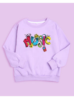 Nusyl - Unisex Lilac Magic Printed Round Neck Sweatshirts