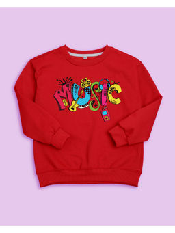 Nusyl - Unisex Red Magic Printed Round Neck Sweatshirts