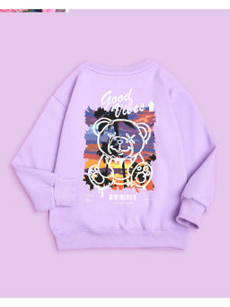 Nusyl - Unisex Lilac Summer Vibe Printed Round Neck Sweatshirts