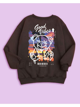 Nusyl - Unisex Brown Summer Vibe Printed Round Neck Sweatshirts