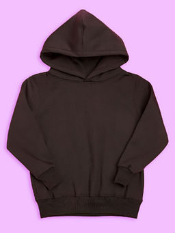 Nusyl - Unisex Brown Solid Hoodies