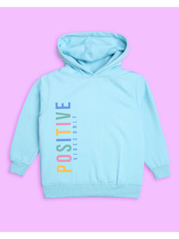 Nusyl - Unisex Sky Blue Positive Printed Hoodies