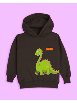 Nusyl - Unisex Brown Dinosaur Printed Hoodies