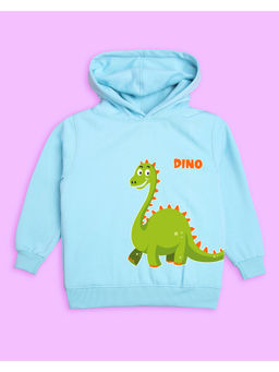 Nusyl - Unisex Sky Blue Dinosaur Printed Hoodies