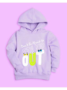 Nusyl - Unisex Lilac Text Printed Hoodies