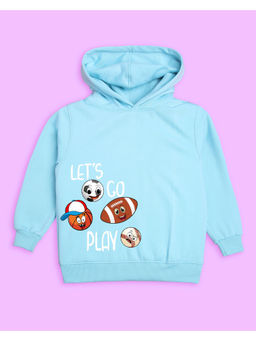 Nusyl - Unisex Sky Blue Lets Go Play Printed Hoodies