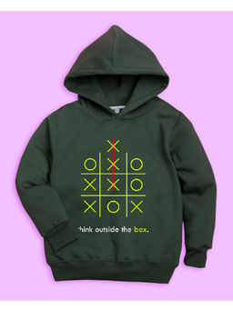 Nusyl - Unisex Olive Zero Cross Printed Hoodies