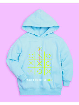 Nusyl - Unisex Sky Blue Zero Cross Printed Hoodies
