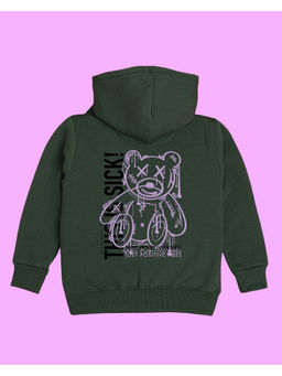 Nusyl - Unisex Olive Just Positive Vibes Printed Hoodies