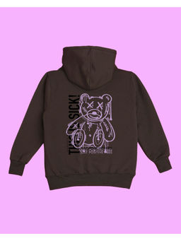 Nusyl - Unisex Brown Just Positive Vibes Printed Hoodies