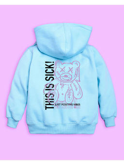 Nusyl - Unisex Sky Blue Just Positive Vibes Printed Hoodies