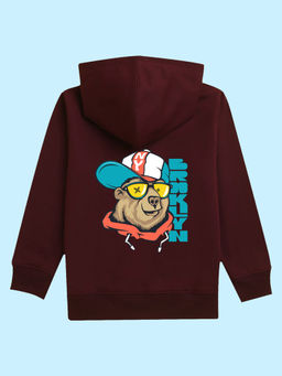 Nusyl - Unisex Burgundy Dog Printed Hoodies