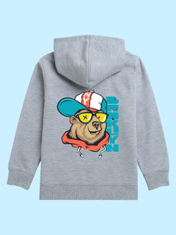 Nusyl - Unisex Grey Dog Printed Hoodies