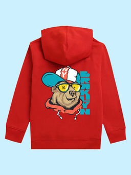 Nusyl - Unisex Red Dog Printed Hoodies