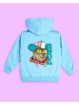 Nusyl - Unisex Sky Blue Dog Printed Hoodies