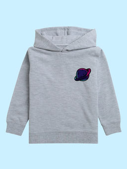 Nusyl - Unisex Grey Space Printed Hoodies