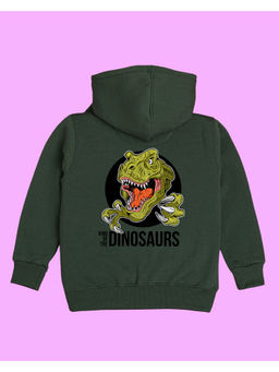 Nusyl - Unisex Olive Dinosaur Printed Hoodies