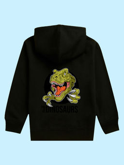Nusyl - Unisex Black Dinosaur Printed Hoodies