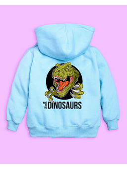 Nusyl - Unisex Sky Blue Dinosaur Printed Hoodies