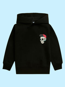 Nusyl - Unisex Black Skull Printed Hoodies