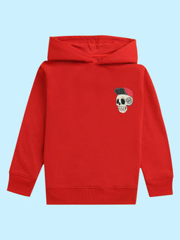 Nusyl - Unisex Red Skull Printed Hoodies