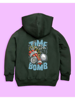 Nusyl - Unisex Olive Time Bomb Printed Hoodies