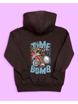 Nusyl - Unisex Brown Time Bomb Printed Hoodies