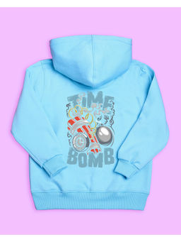 Nusyl - Unisex Sky Blue Time Bomb Printed Hoodies