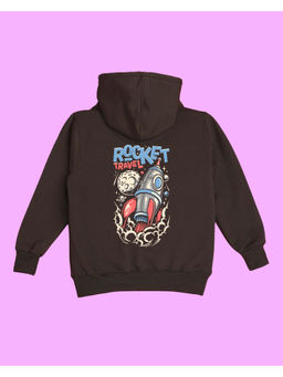 Nusyl - Unisex Brown Rocket Printed Hoodies