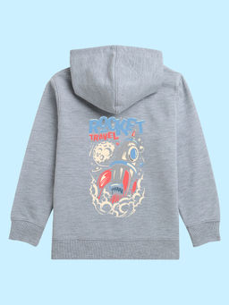 Nusyl - Unisex Grey Rocket Printed Hoodies