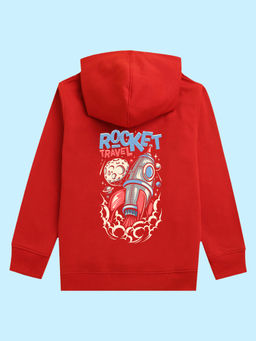 Nusyl - Unisex Red Rocket Printed Hoodies