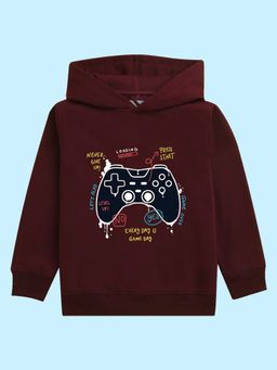 Nusyl - Unisex Burgundy Gaming Printed Hoodies